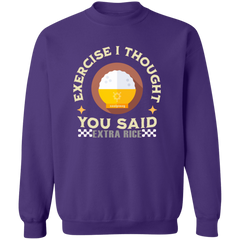 Exercise I Thought You Said Extra Rice Yellow Unisex Crewneck Pullover Sweatshirt