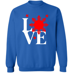 Love with Red Sun and Stars Unisex Crewneck Pullover Sweatshirt