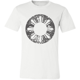 Sun and Stars in Circle Distressed Unisex Jersey T-Shirt