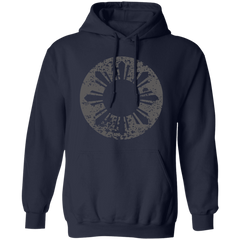 Sun and Stars in Circle Distressed Unisex Pullover Hoodie