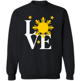 Love with Yellow Sun and Stars Unisex Crewneck Pullover Sweatshirt