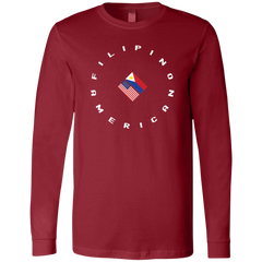 Filpino American in Circle Flags Unisex Jersey Long Sleeve T-Shirt
