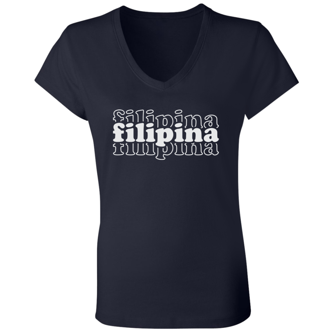 Filipina Triple Ladies' Jersey V-Neck T-Shirt