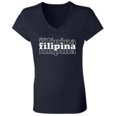 Filipina Triple Ladies' Jersey V-Neck T-Shirt
