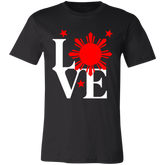 Love with Red Sun and Stars Unisex Jersey T-Shirt