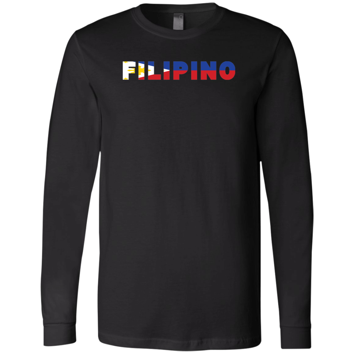 Filipino with Flag Embedded Unisex Jersey Long Sleeve T-Shirt