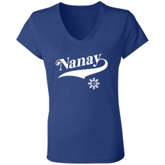 Number One Nanay Ladies Jersey V-Neck T-Shirt