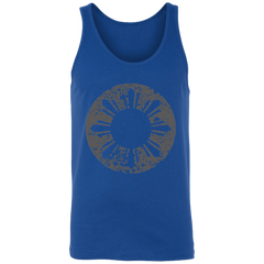 Sun and Stars in Circle Distressed Unisex Cotton Tank Top