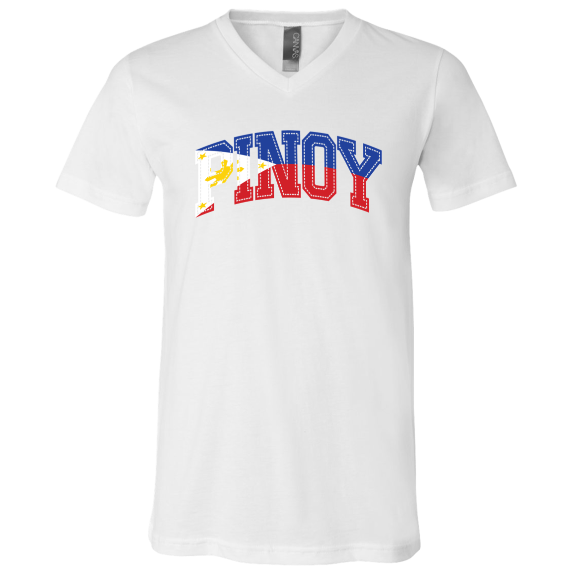 Pinoy with Flag Embedded Unisex Jersey V-Neck T-Shirt