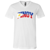 Pinoy with Flag Embedded Unisex Jersey V-Neck T-Shirt