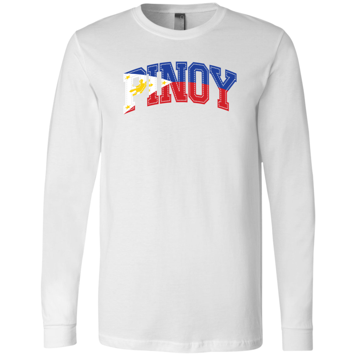 Pinoy with Flag Embedded Unisex Jersey Long Sleeve T-Shirt