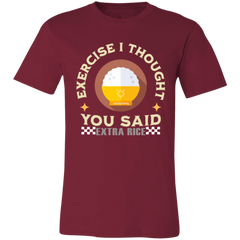 Exercise I Thought You Said Extra Rice Yellow Unisex Jersey T-Shirt