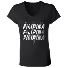 Filipina Filipina Filipina Ladies' Jersey V-Neck T-Shirt