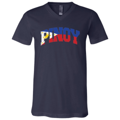 Pinoy with Flag Embedded Unisex Jersey V-Neck T-Shirt