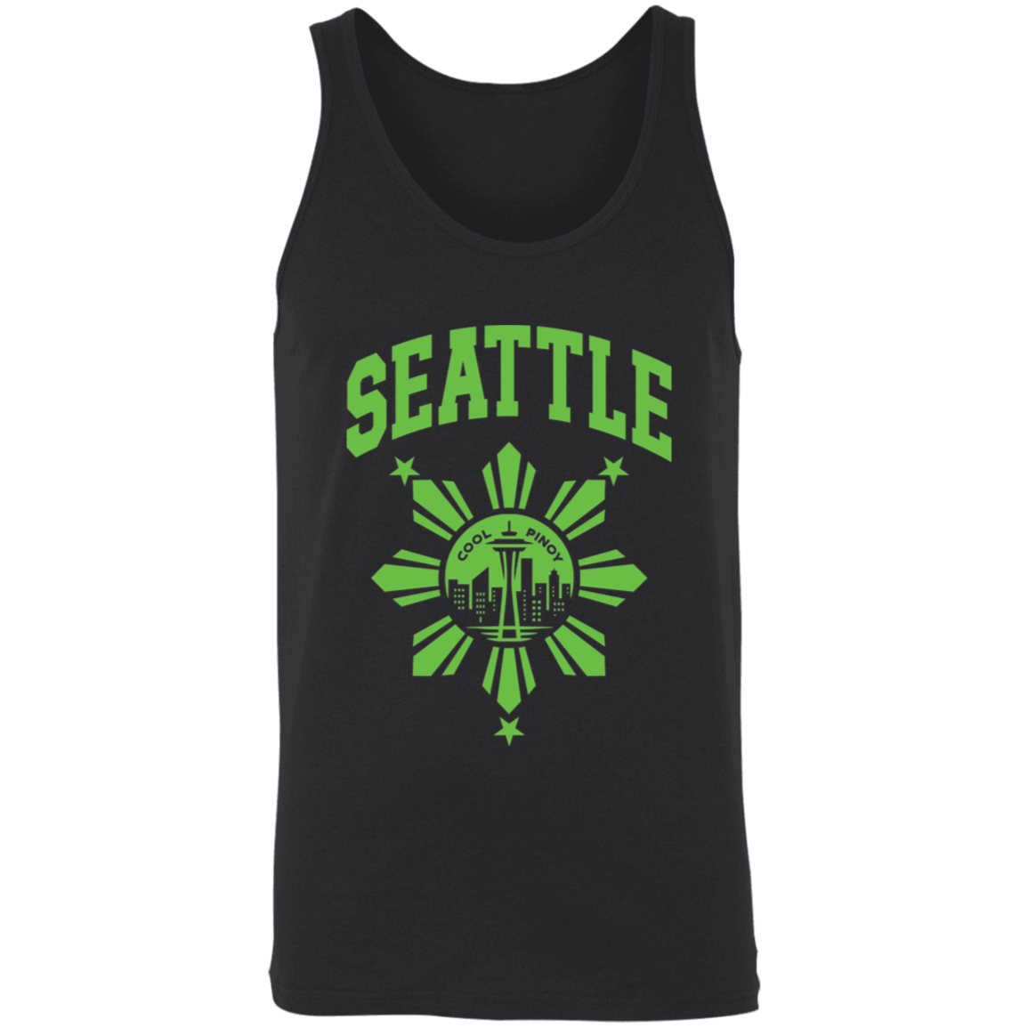 Seattle with Sun and Stars Unisex Cotton Tank Top