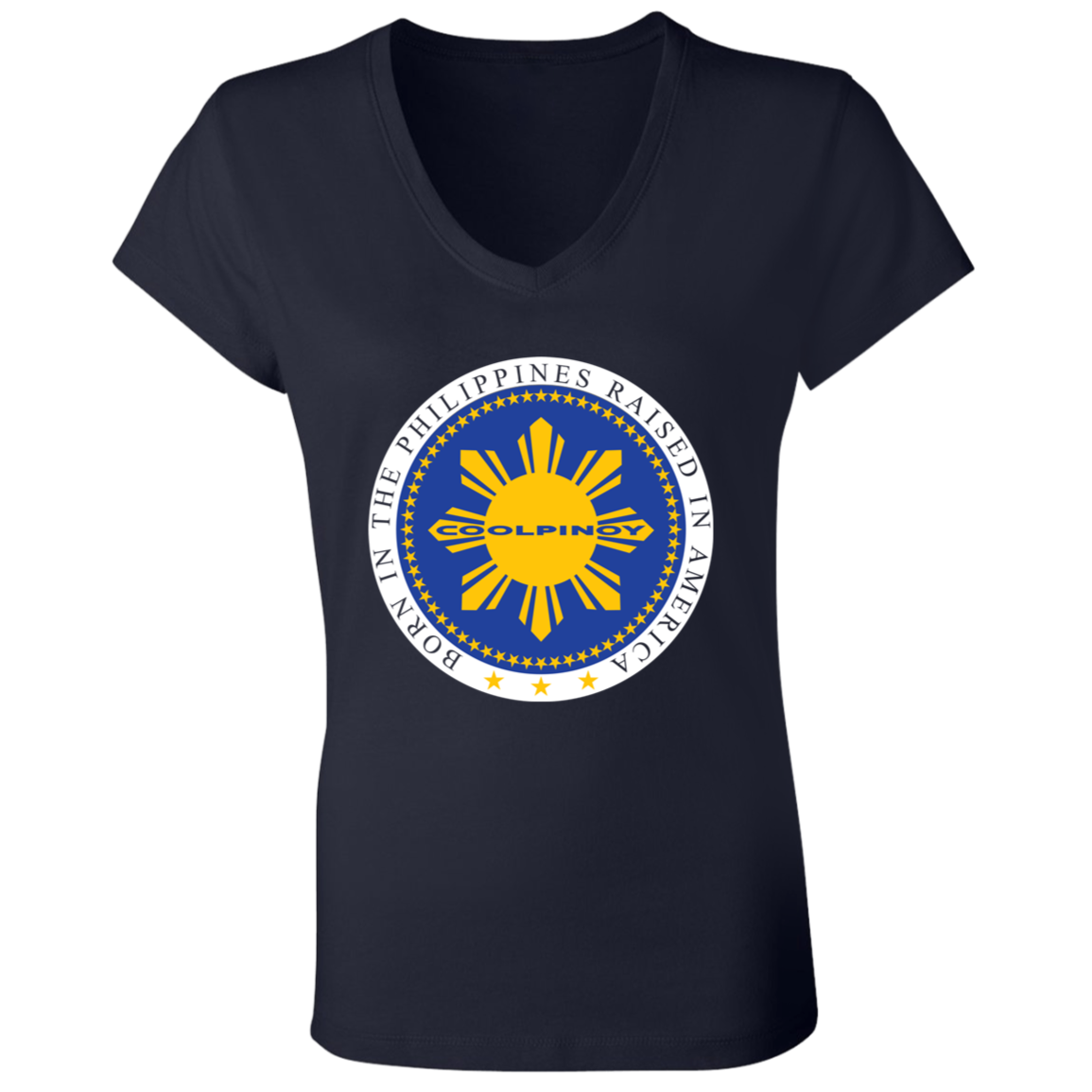 Born in the Philippines Ladies Jersey V-Neck T-Shirt