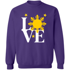 Love with Yellow Sun and Stars Unisex Crewneck Pullover Sweatshirt