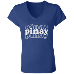 Pinay Triple Ladies' Jersey V-Neck T-Shirt