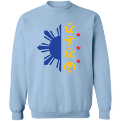 Tricolor Filipino in Baybayin Script Half Sun Unisex Crewneck Pullover Sweatshirt