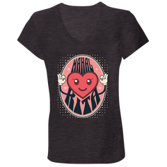 Mahal Kita Emoji Ladies Jersey V-Neck T-Shirt