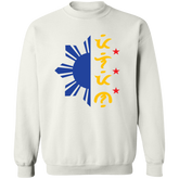 Tricolor Filipino in Baybayin Script Half Sun Unisex Crewneck Pullover Sweatshirt