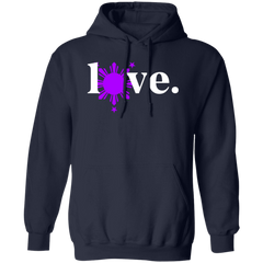 Love with Purple Sun and Stars Unisex Pullover Hoodie