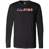 Filipino with US Flag Embedded Unisex Jersey Long Sleeve T-Shirt