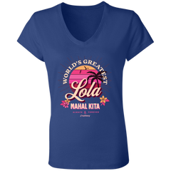 Worlds Greatest Lola Ladies Jersey V-Neck T-Shirt