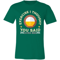 Exercise I Thought You Said Extra Rice Yellow Unisex Jersey T-Shirt