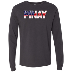 Pinay with US Flag Embedded Unisex Jersey Long Sleeve T-Shirt