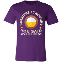 Exercise I Thought You Said Extra Rice Yellow Unisex Jersey T-Shirt