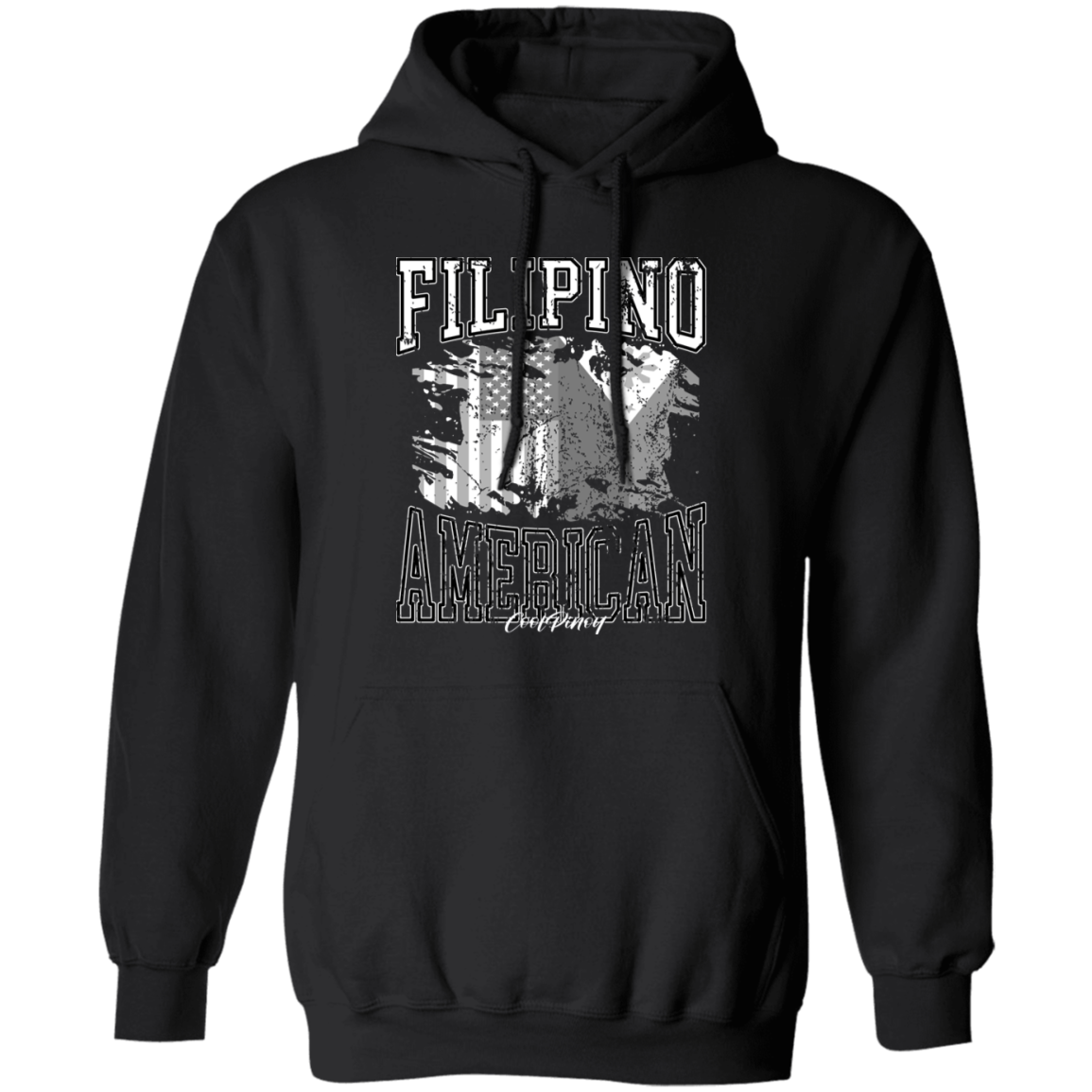 Filipino American Flags Distressed Unisex Pullover Hoodie