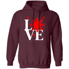 Love with Red Sun and Stars Unisex Pullover Hoodie