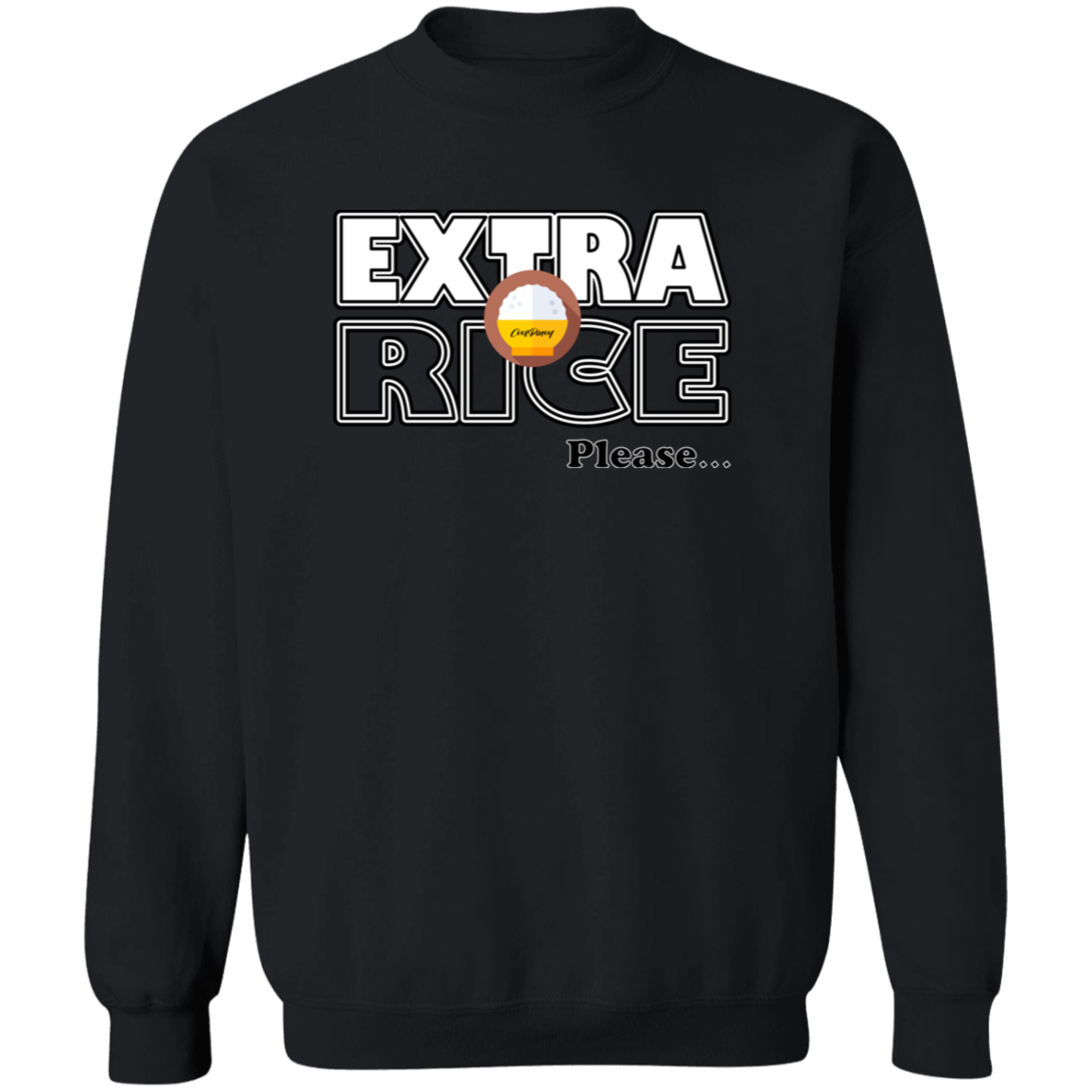 Extra Rice Please Unisex Crewneck Pullover Sweatshirt