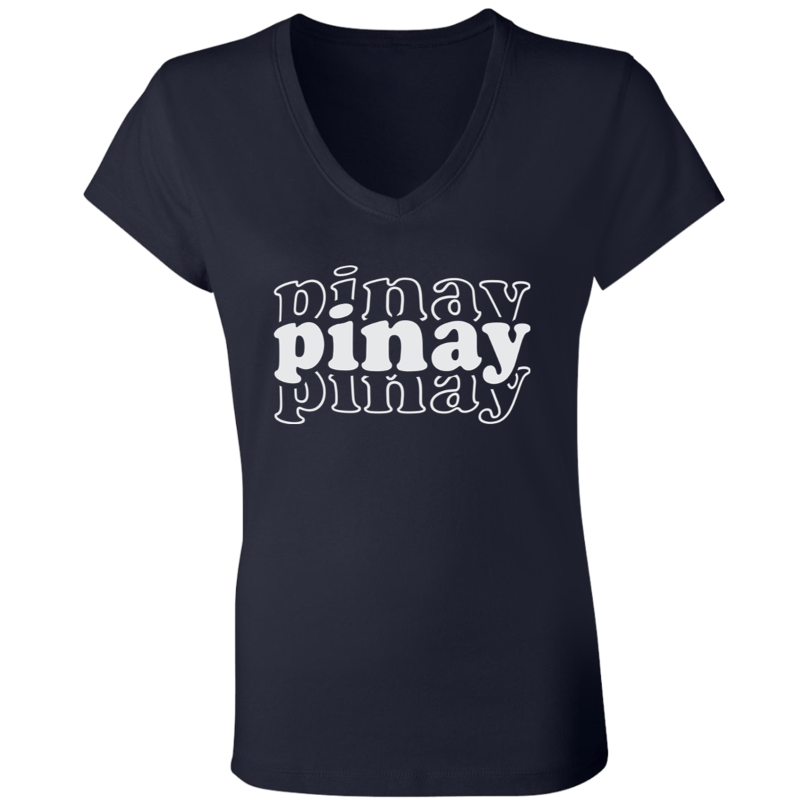Pinay Triple Ladies' Jersey V-Neck T-Shirt