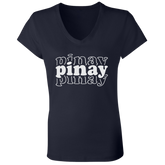 Pinay Triple Ladies' Jersey V-Neck T-Shirt