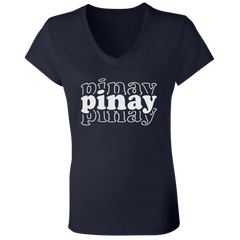 Pinay Triple Ladies' Jersey V-Neck T-Shirt