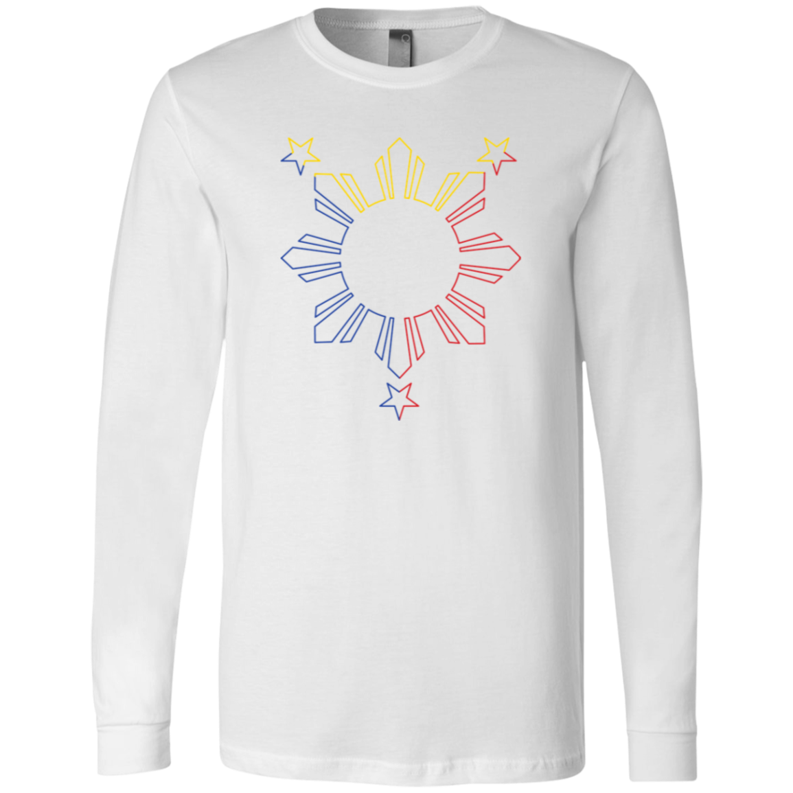 Sun and Stars Outline Unisex Jersey Long Sleeve T-Shirt