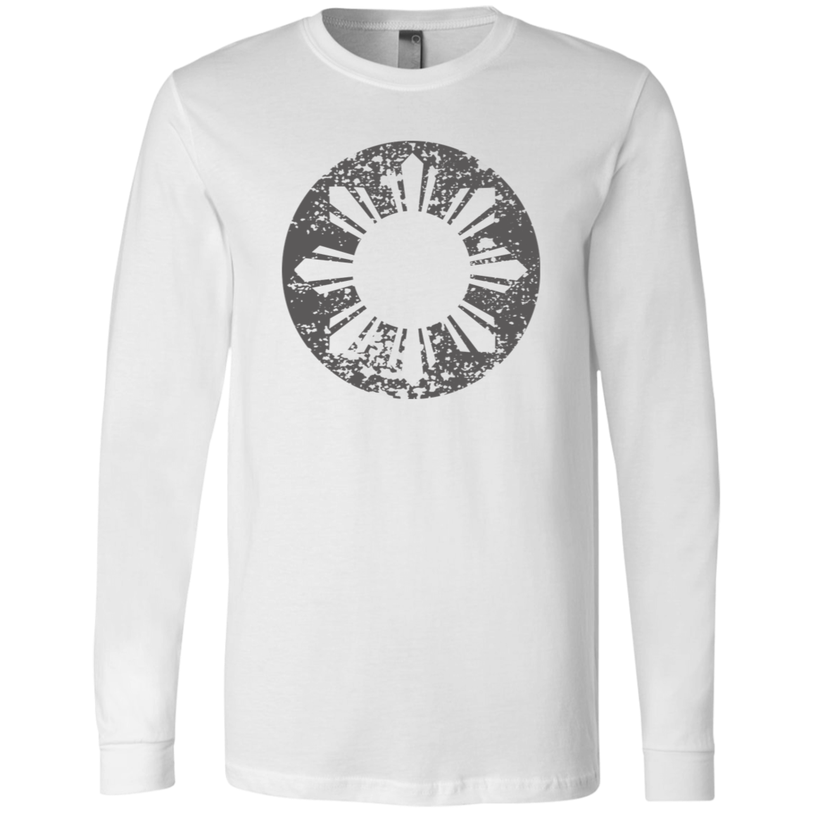 Sun and Stars in Circle Distressed Unisex Jersey Long Sleeve T-Shirt