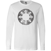 Sun and Stars in Circle Distressed Unisex Jersey Long Sleeve T-Shirt
