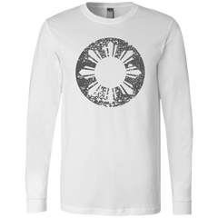 Sun and Stars in Circle Distressed Unisex Jersey Long Sleeve T-Shirt