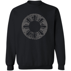 Sun and Stars in Circle Distressed Unisex Crewneck Pullover Sweatshirt