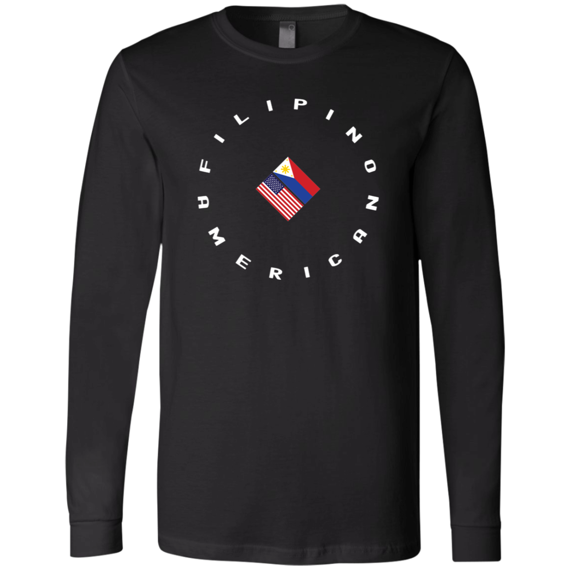 Filpino American in Circle Flags Unisex Jersey Long Sleeve T-Shirt