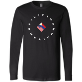 Filpino American in Circle Flags Unisex Jersey Long Sleeve T-Shirt