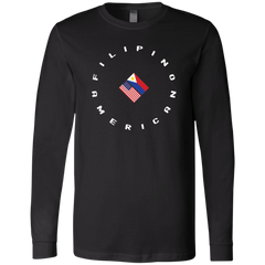 Filpino American in Circle Flags Unisex Jersey Long Sleeve T-Shirt