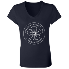 Filipina Flower Ladies' Jersey V-Neck T-Shirt
