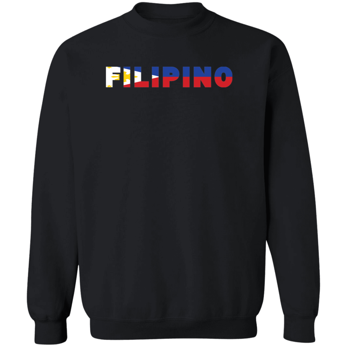 Filipino with Flag Embedded Unisex Crewneck Pullover Sweatshirt