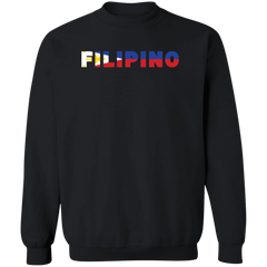 Filipino with Flag Embedded Unisex Crewneck Pullover Sweatshirt