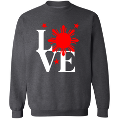 Love with Red Sun and Stars Unisex Crewneck Pullover Sweatshirt