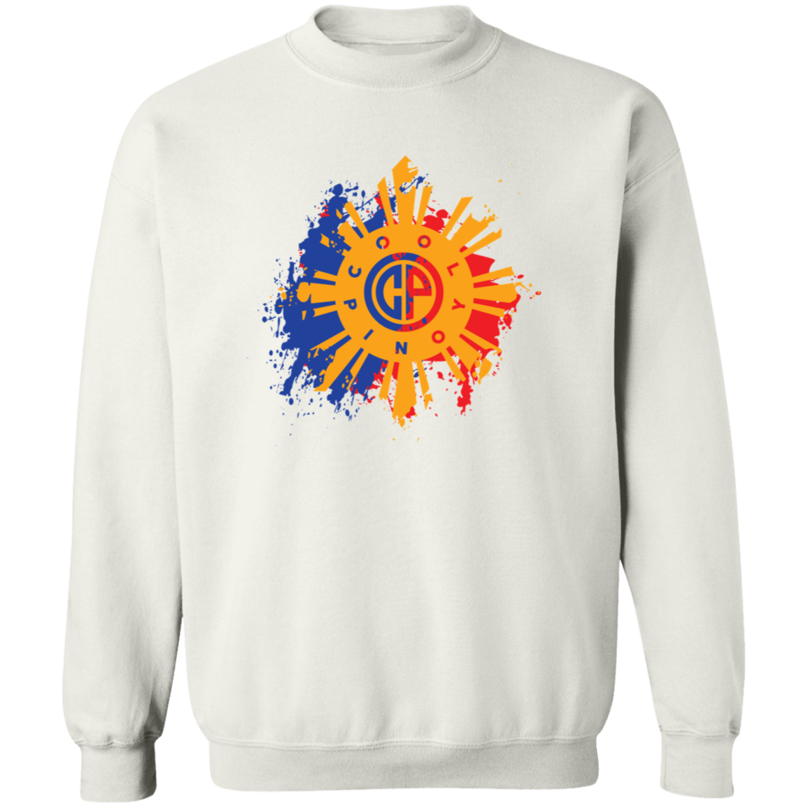 CoolPinoy Blue Red distressed Unisex Crewneck Pullover Sweatshirt